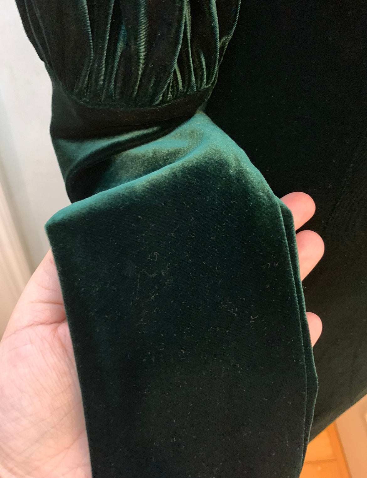 Emerald velvet dress