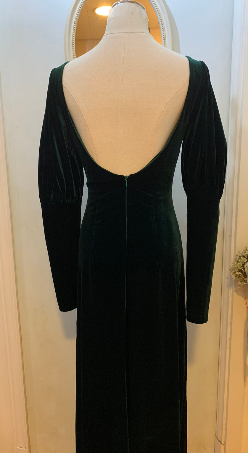 Emerald velvet dress