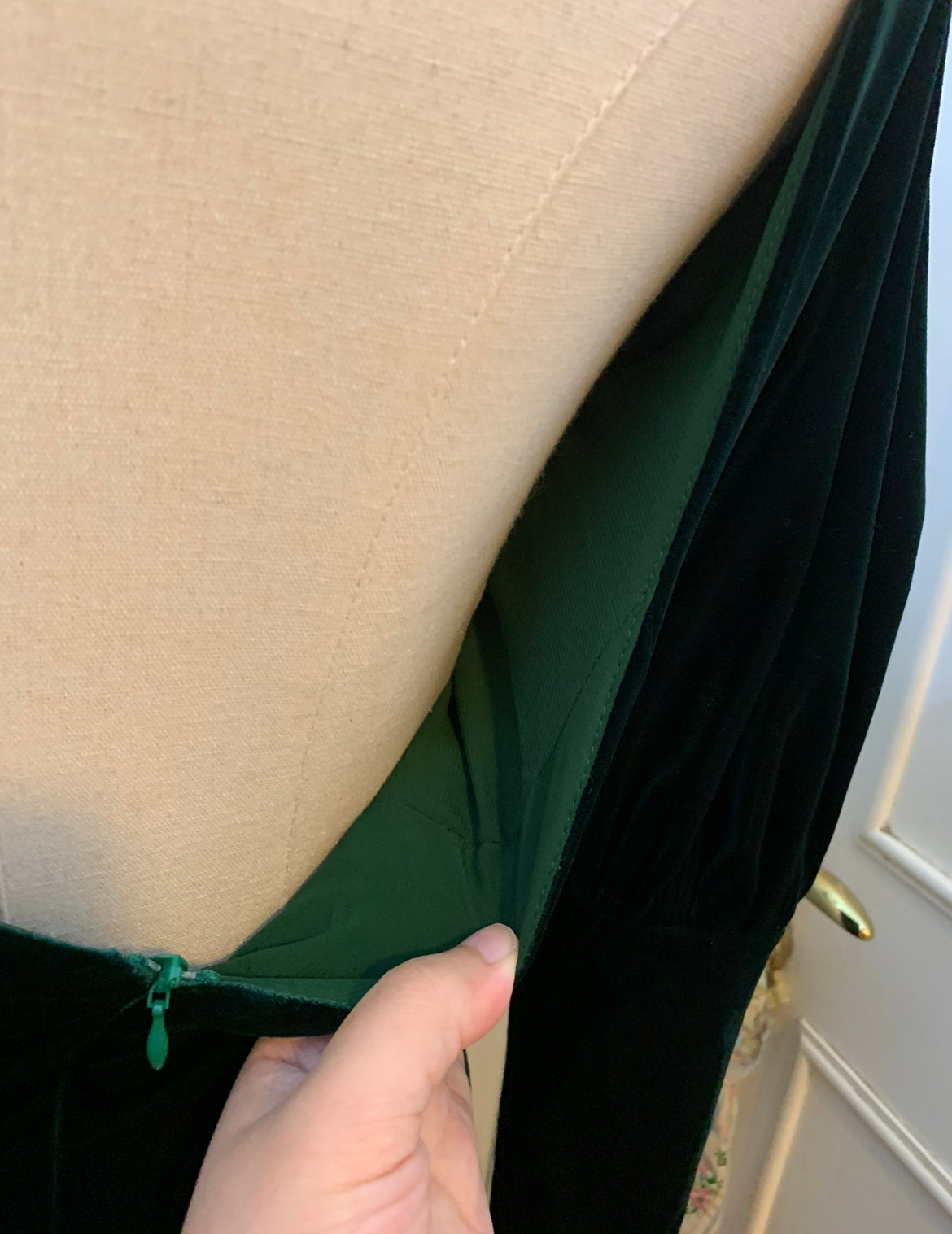 Emerald velvet dress