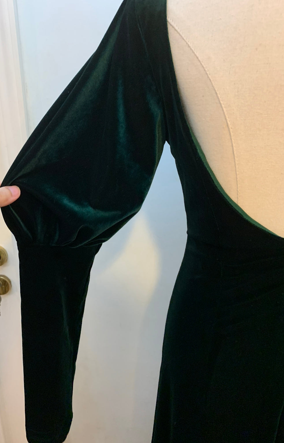 Emerald velvet dress
