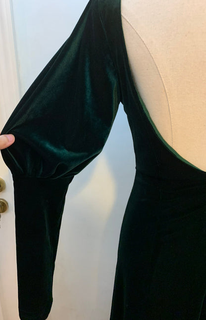 Emerald velvet dress