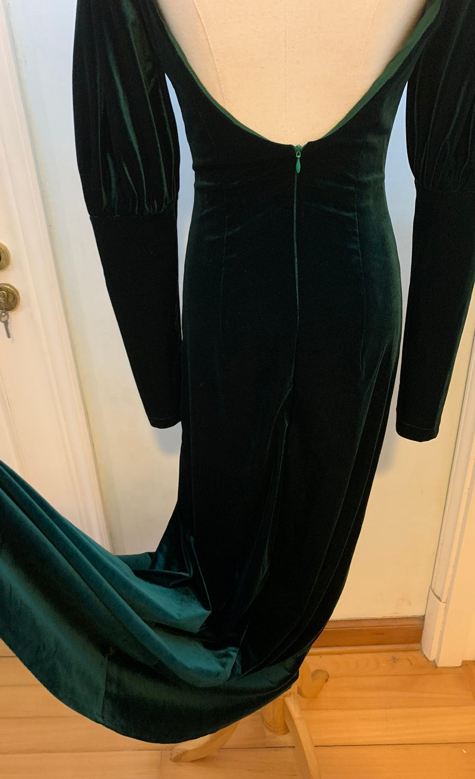 Emerald velvet dress