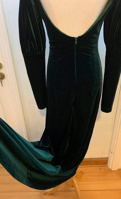 Emerald velvet dress