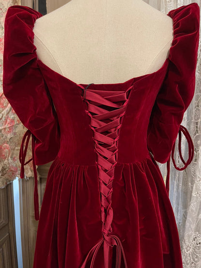 Red velvet party dress deluxe version