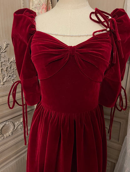 Red velvet party dress deluxe version