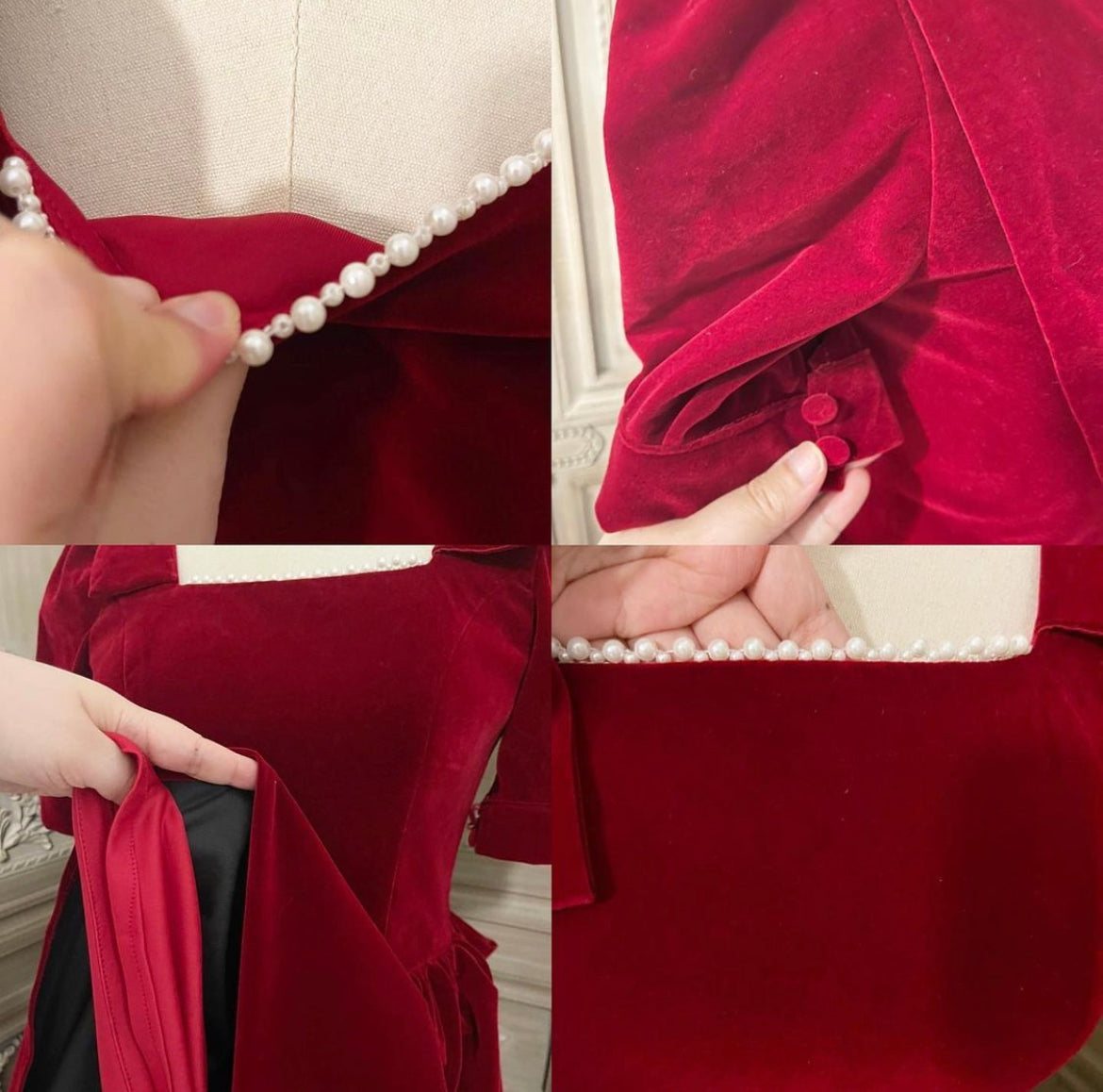 Lady in red dress short sleeves version