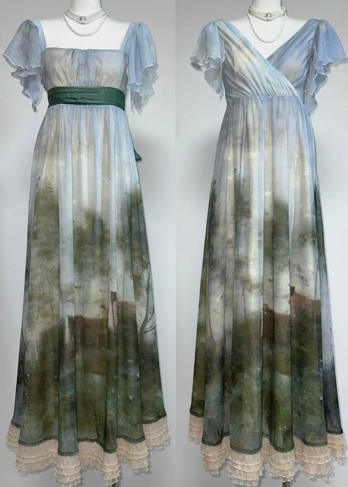 Gouache regency dress