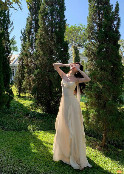 Kristen spaghetti strap ruffle dress