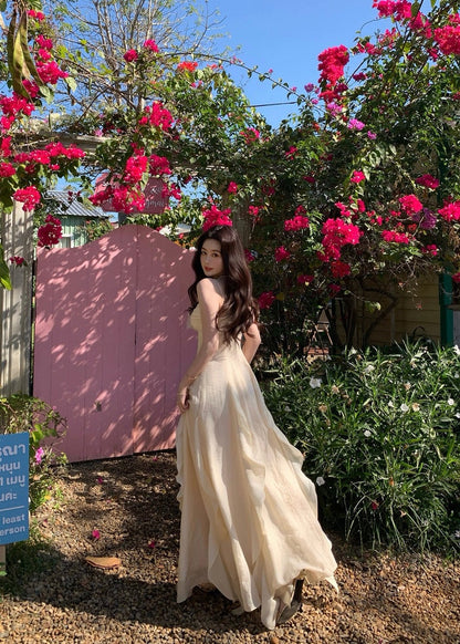 Kristen spaghetti strap ruffle dress