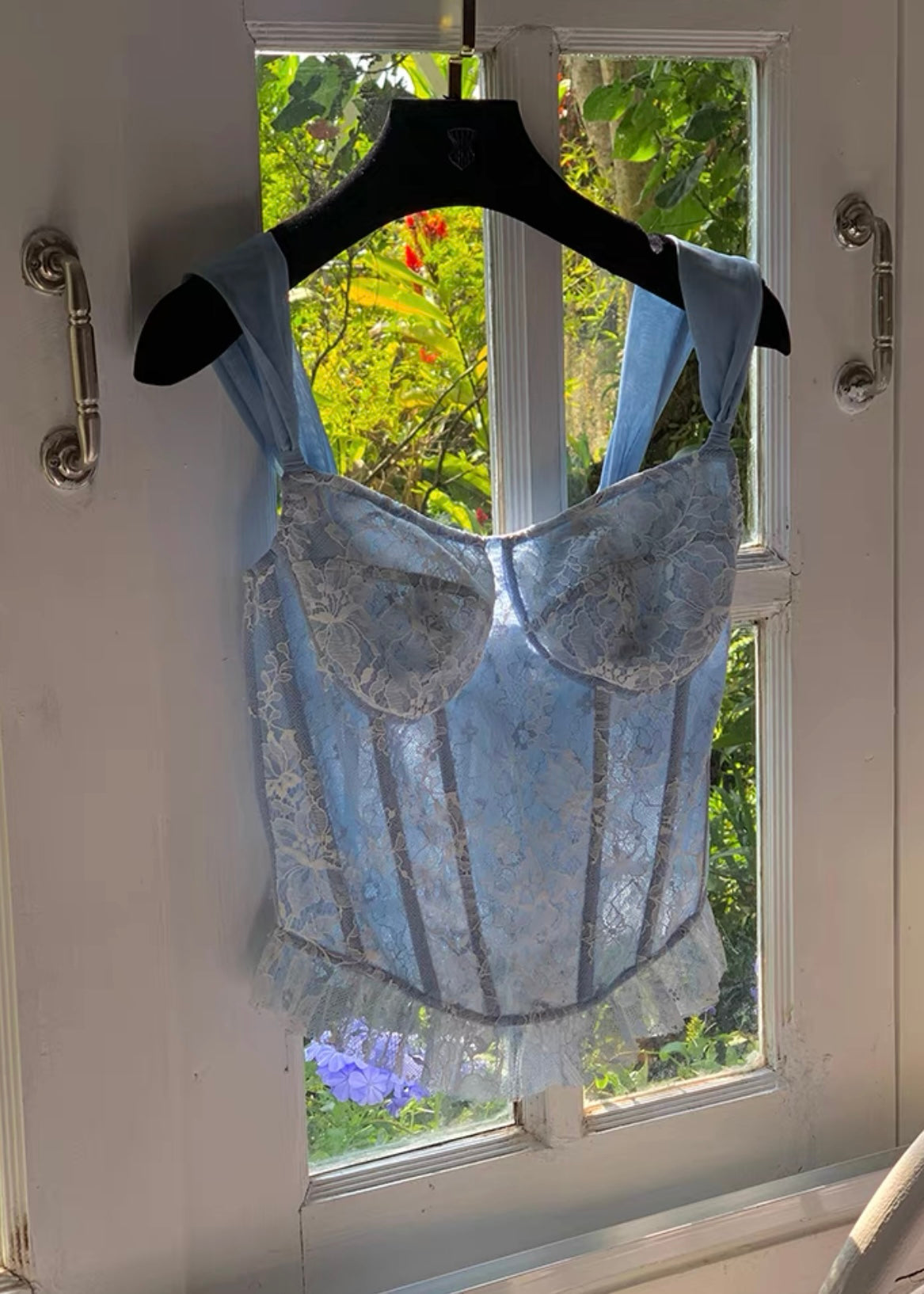 Blue skies corset