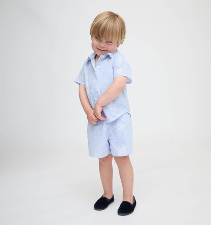 The Tiny Beau Shirt - Blue/White Stripe