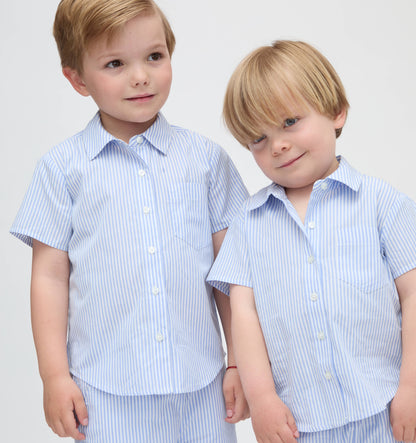 The Tiny Beau Shirt - Blue/White Stripe