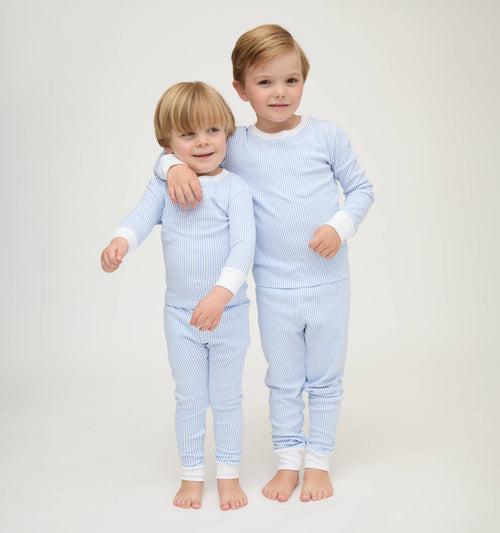 The Tiny Sully PJ Set - Blue/White Stripe