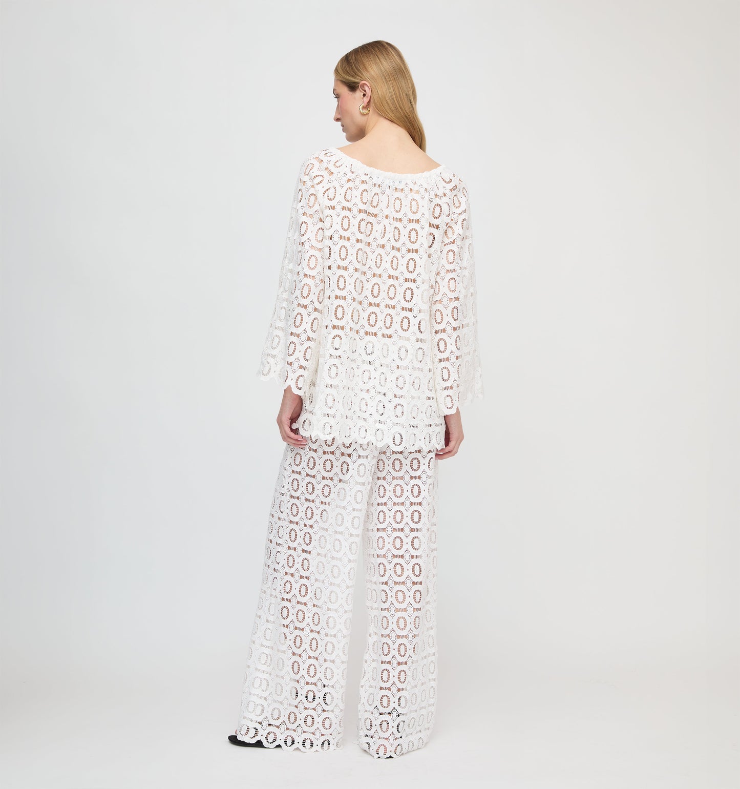 The Kaya Pool Pant - White Broderie