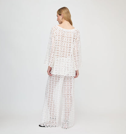 The Kaya Pool Pant - White Broderie