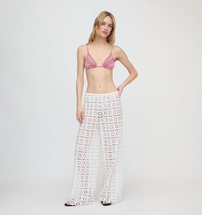 The Kaya Pool Pant - White Broderie
