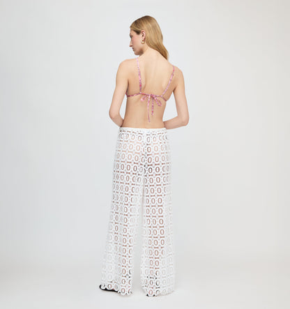 The Kaya Pool Pant - White Broderie
