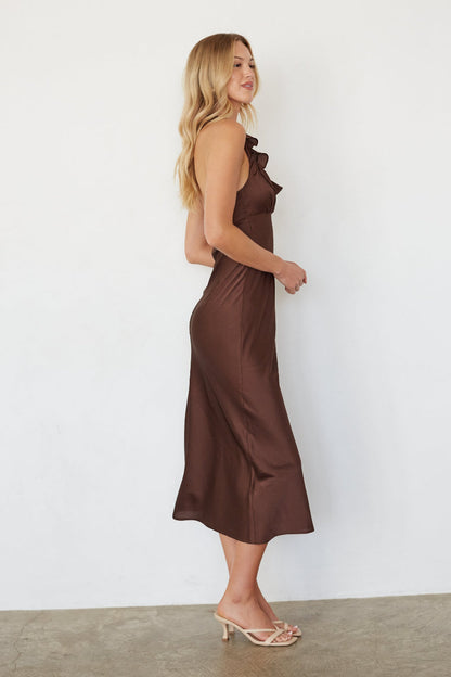 Mika Ruffle Halter Midi Dress