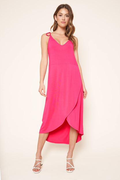 Eloisa Tulip Front Midi Jersey Knit Tank Dress