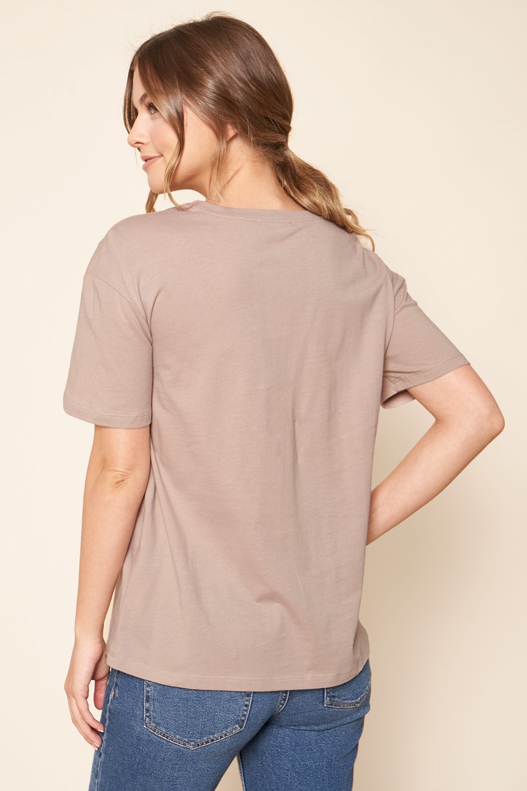 Ellie Boxy Full Length Cotton Knit T-Shirt
