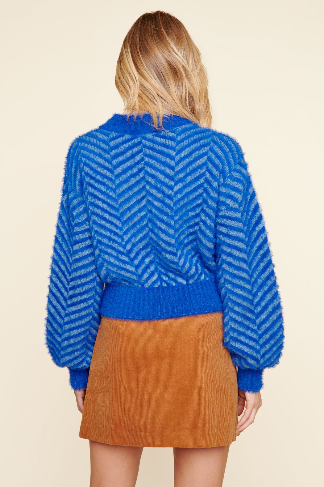 Cheshire Cobalt Eyelash Chevron Sweater