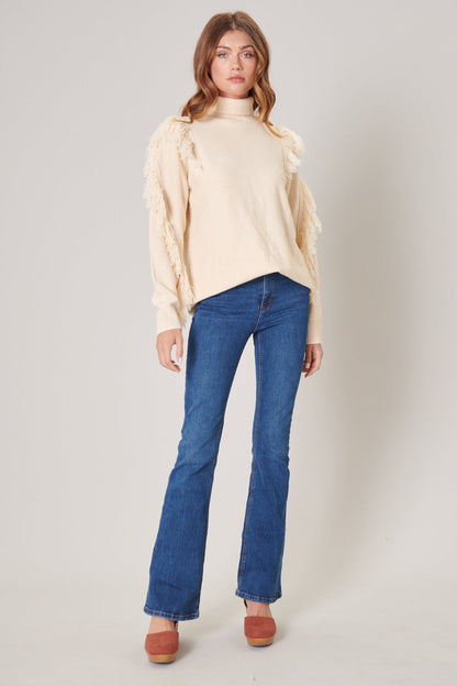 Break It Off Turtleneck Fringe Sweater