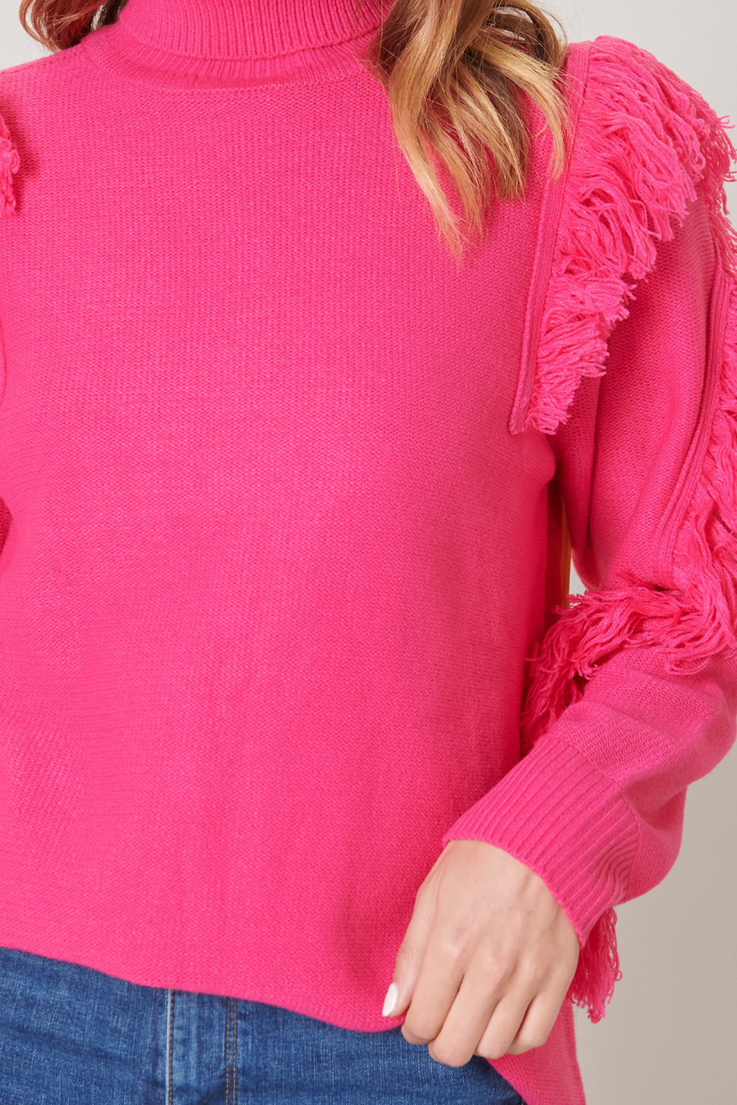 Break It Off Turtleneck Fringe Sweater