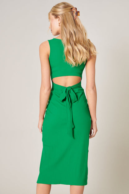 Digby Ribbed Knit Tie Back Bodycon Dress