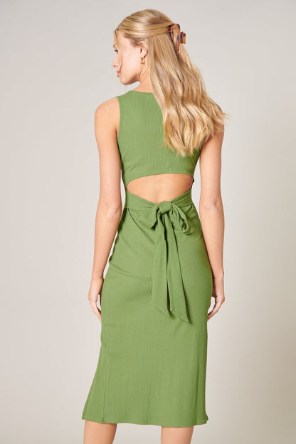 Digby Ribbed Knit Tie Back Bodycon Dress