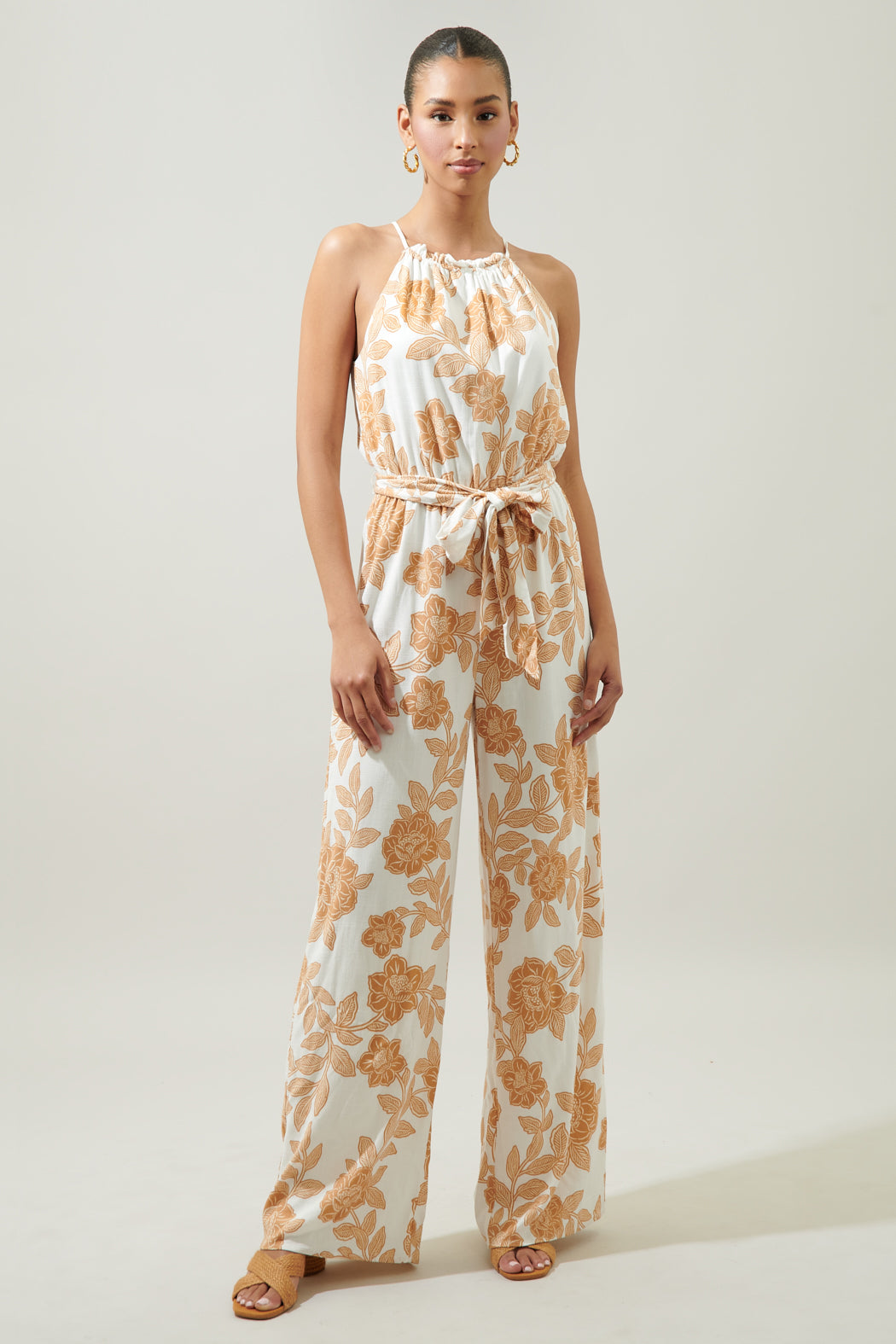 Essenna Floral Lighthearted Trapeze Jumpsuit