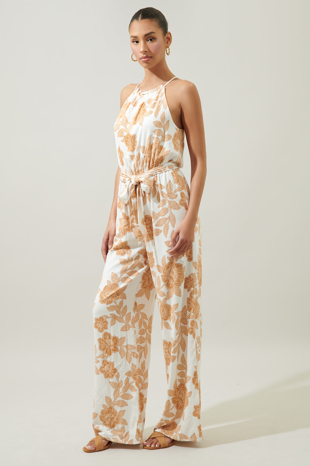 Essenna Floral Lighthearted Trapeze Jumpsuit