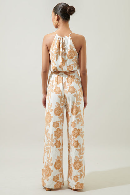 Essenna Floral Lighthearted Trapeze Jumpsuit