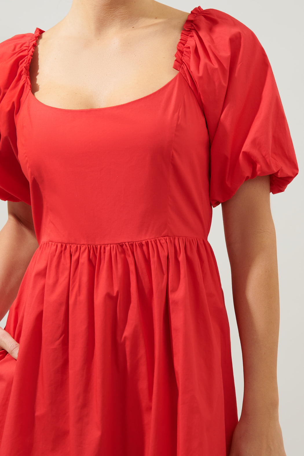 Cyril Balloon Sleeve Babydoll Midi Dress