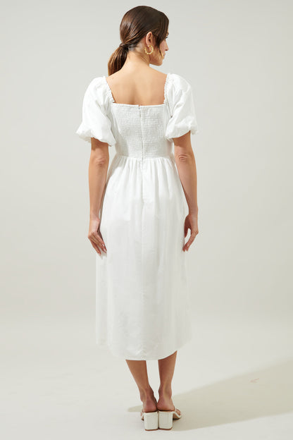 Cyril Balloon Sleeve Babydoll Midi Dress