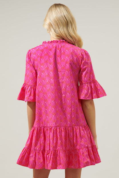 Driftwood Pitaya Auggie Bell Sleeve Shift Dress