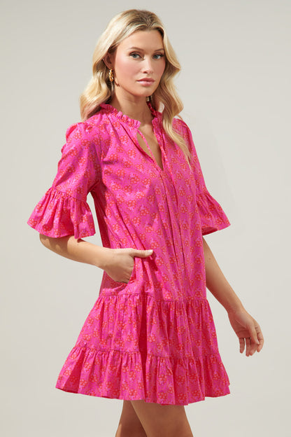 Driftwood Pitaya Auggie Bell Sleeve Shift Dress