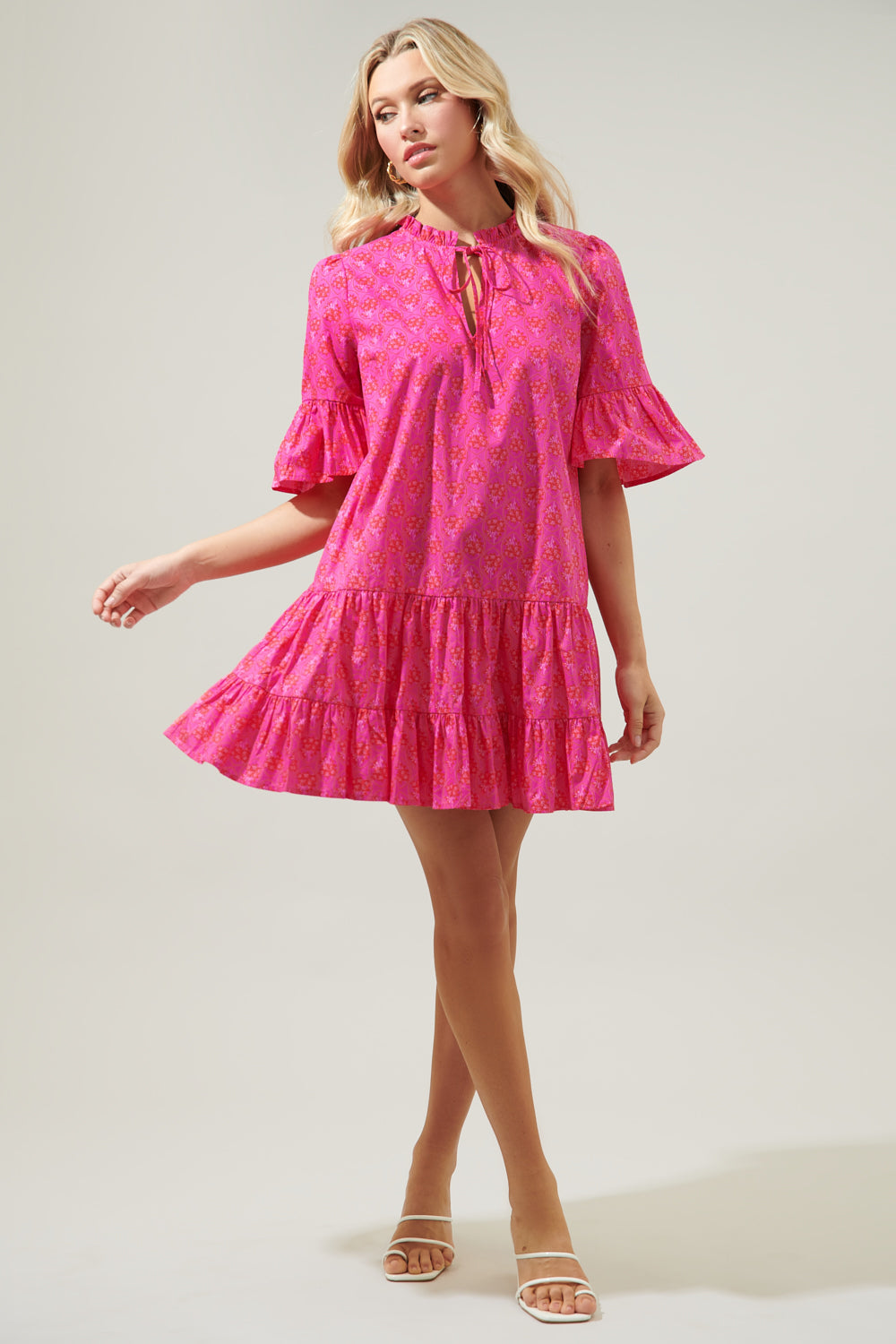 Driftwood Pitaya Auggie Bell Sleeve Shift Dress