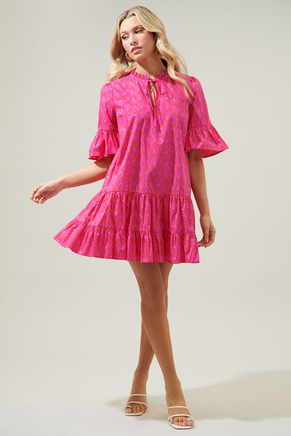 Driftwood Pitaya Auggie Bell Sleeve Shift Dress