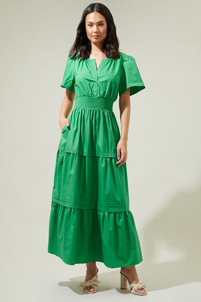Cider Palmer Poplin Maxi Dress