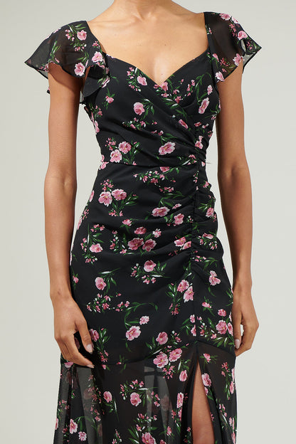 Albany Floral Nadia Ruched Midi Dress