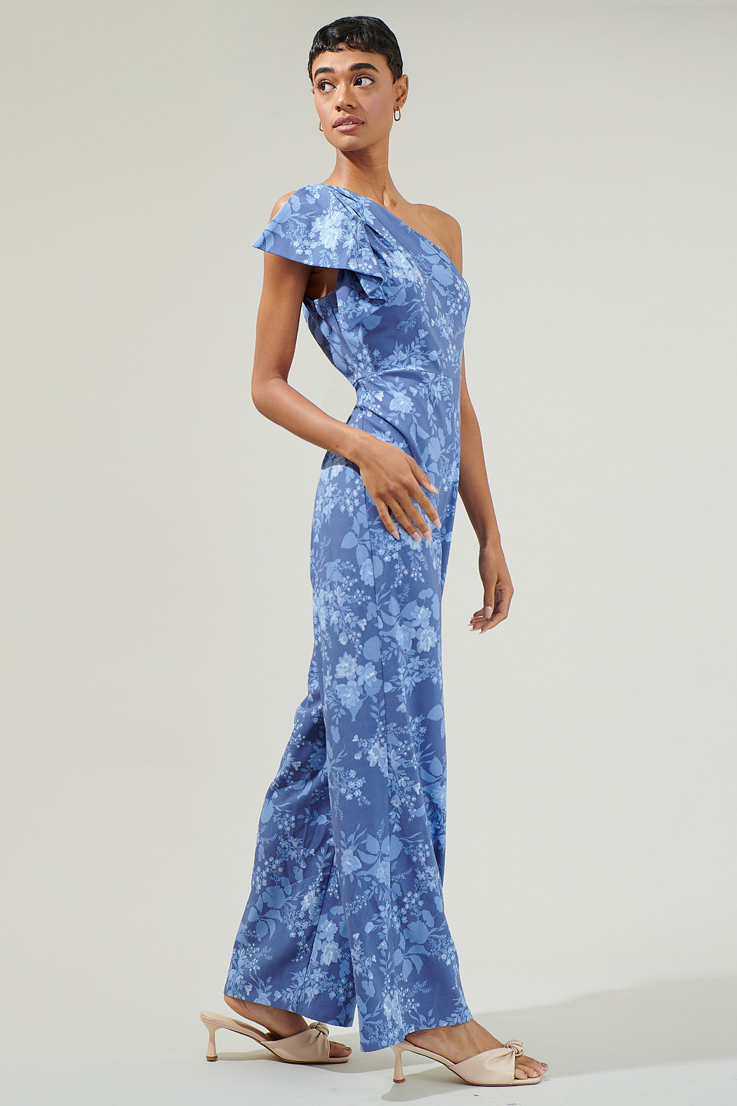Borage Floral Villa One Shoulder Jumpsuit