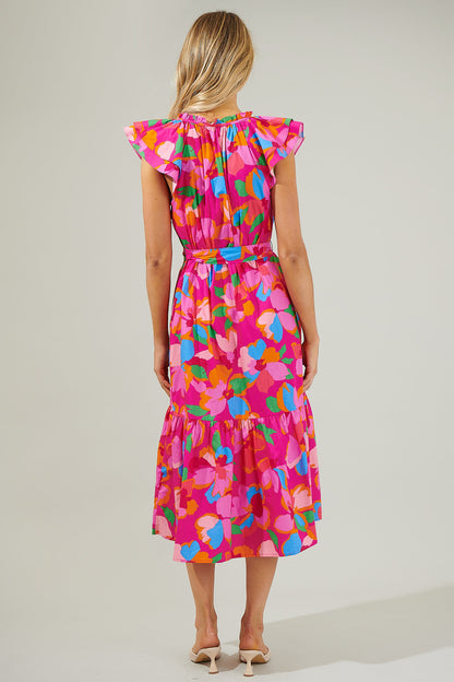 Daphne Floral Charlotte Button Midi Dress