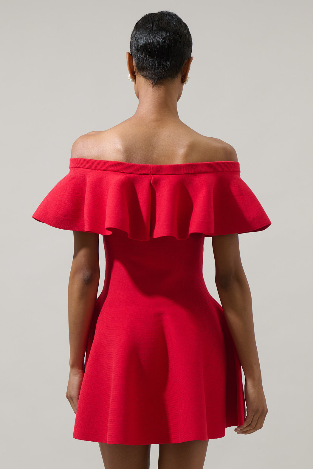 Dennet Off the Shoulder Flare Mini Dress