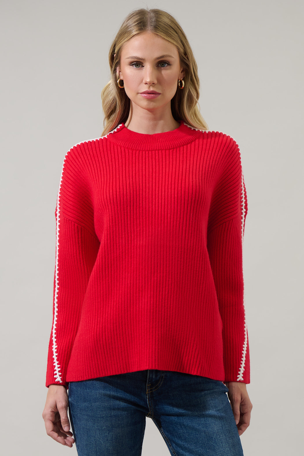 Artesia Crewneck Whipstitch Sweater