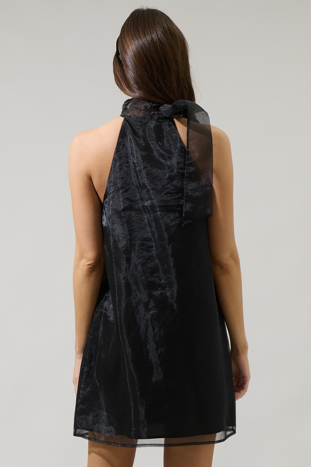 Deluxe Dime Organza Halter Mini Dress