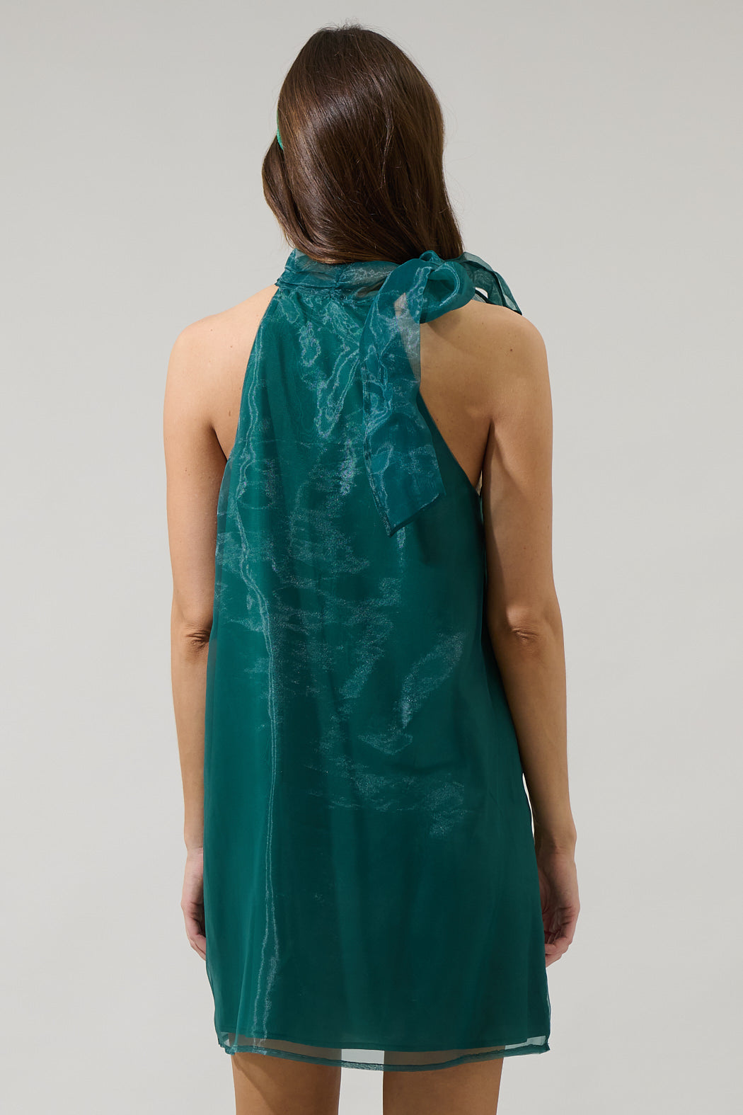 Deluxe Dime Organza Halter Mini Dress