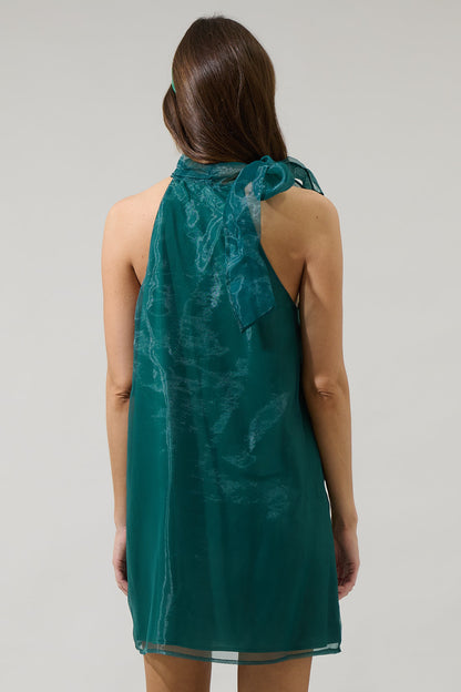 Deluxe Dime Organza Halter Mini Dress