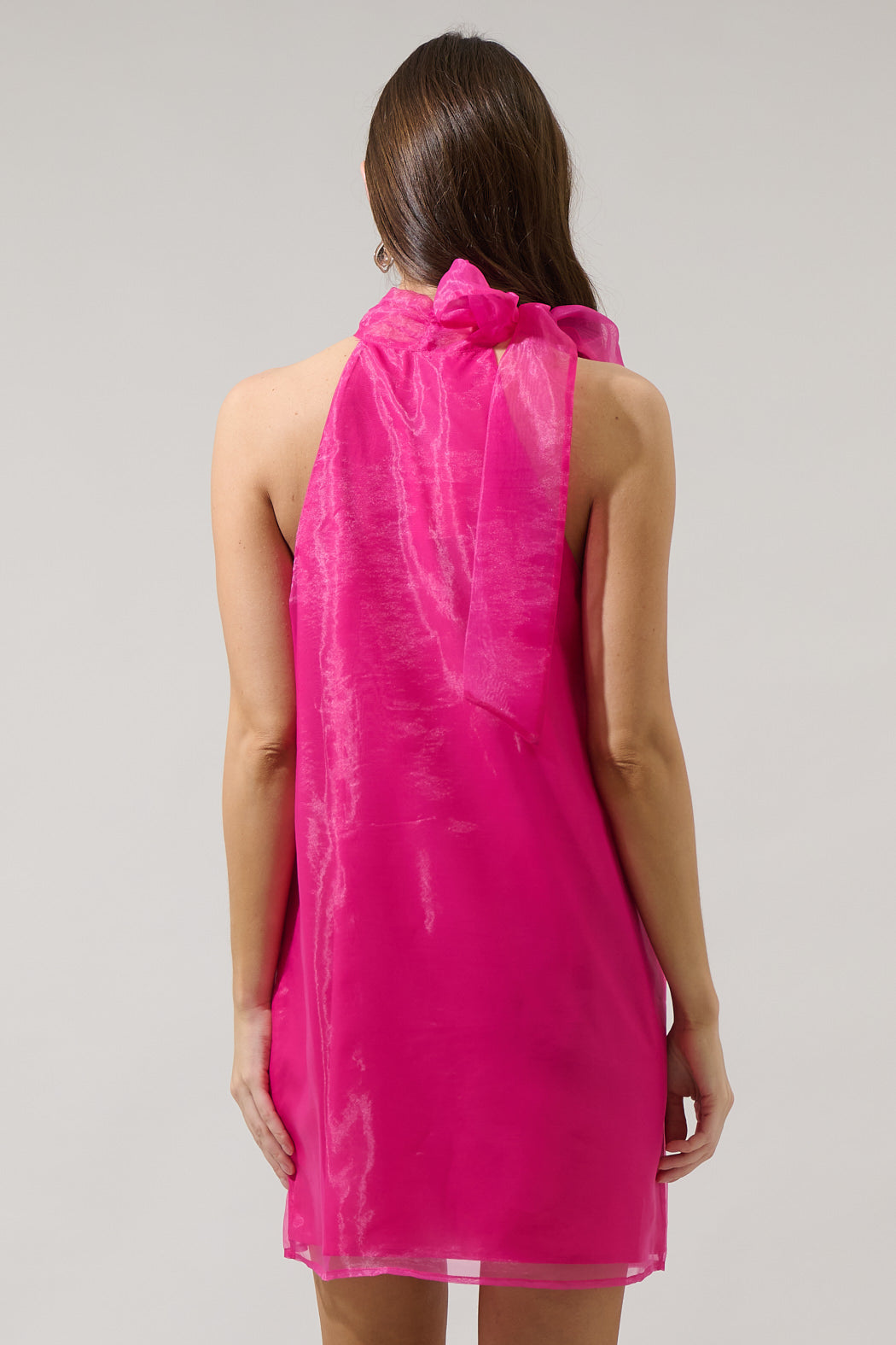 Deluxe Dime Organza Halter Mini Dress