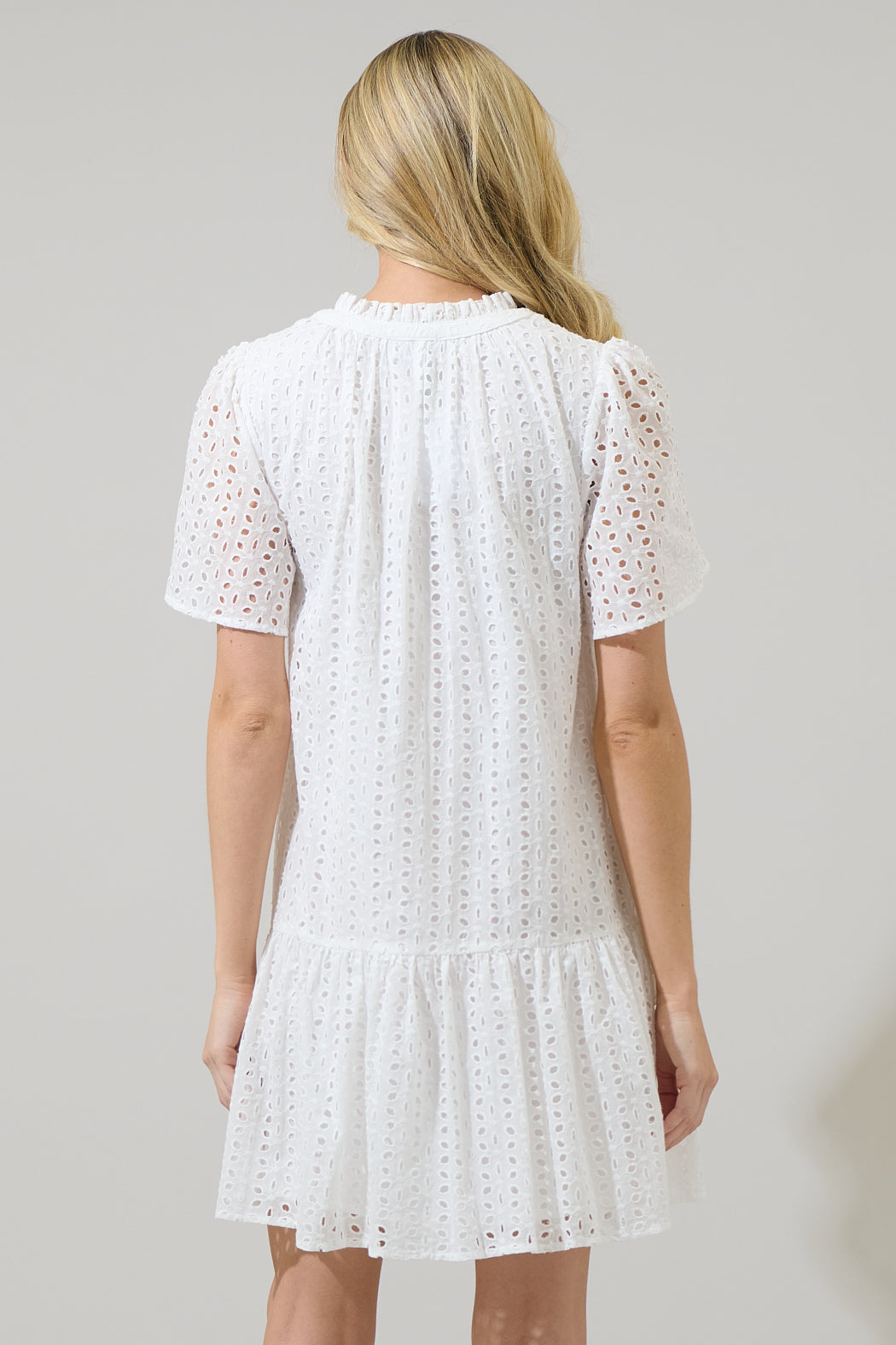Azari Eyelet Shift Mini Dress
