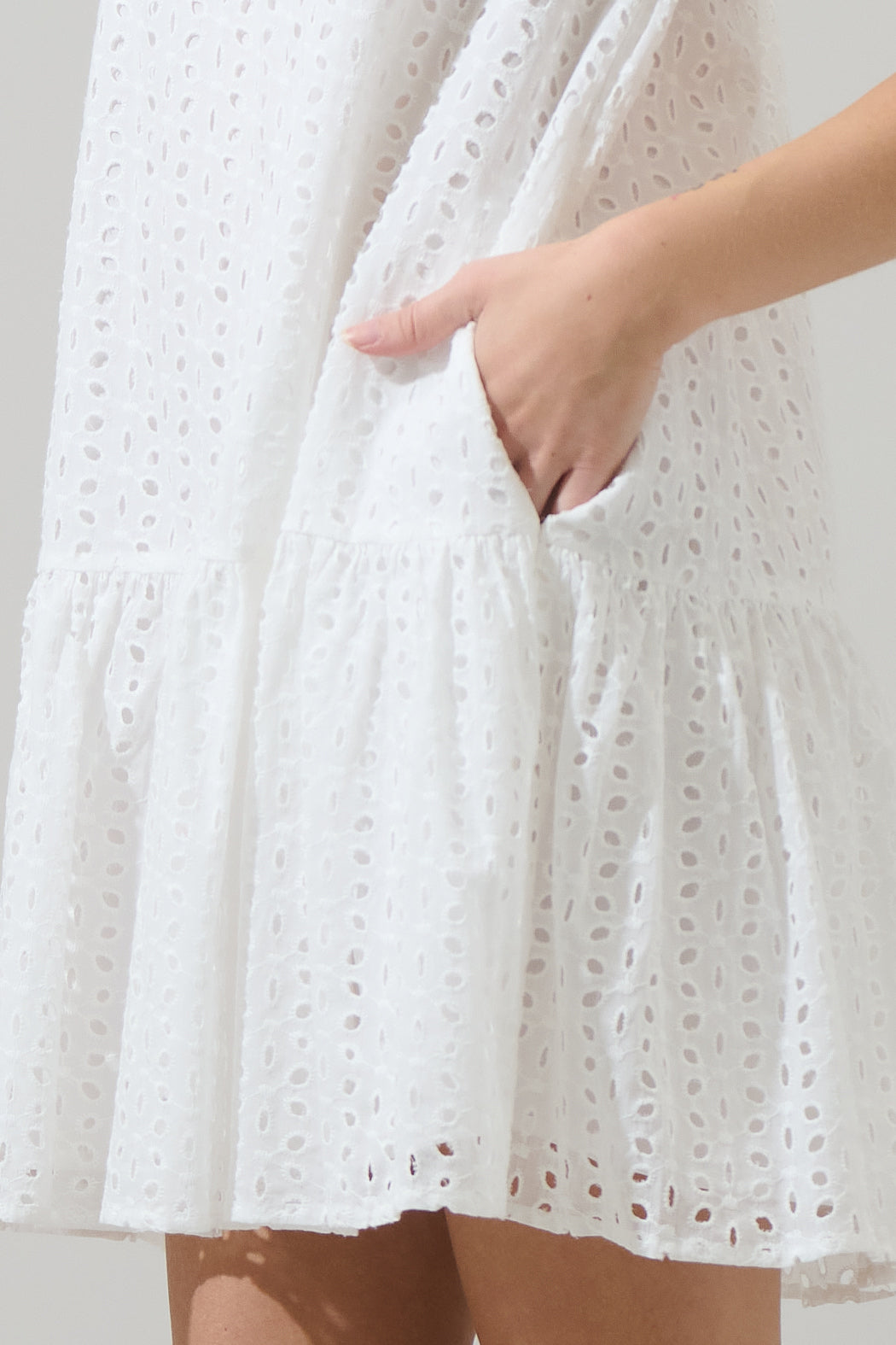 Azari Eyelet Shift Mini Dress
